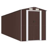 vidaXL Tuinschuur 192x689x223 cm Gegalvaniseerd Staal Donkerbruin