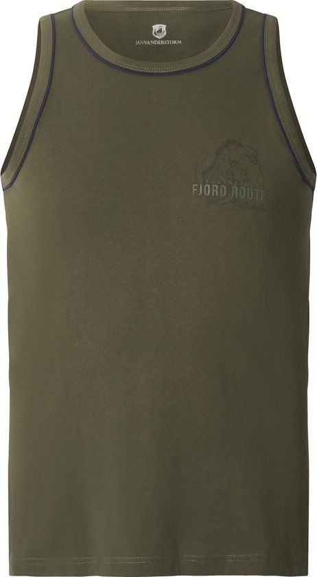 Jan Vanderstorm heren Tanktop - 76/78 - olijf - Plus Size