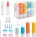 Bol Set de bouteilles de voyage 90 ml avec motif Begonia - 17 pièces, approuvé par la FDA. Convient pour shampooing, lotion, après-shampooing et gel douche. Étiquettes incluses.