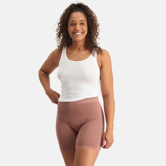Bamboo Basics Biker Short Dames Naadloos Suze - Tan Korte Legging Dames - Maat XL
