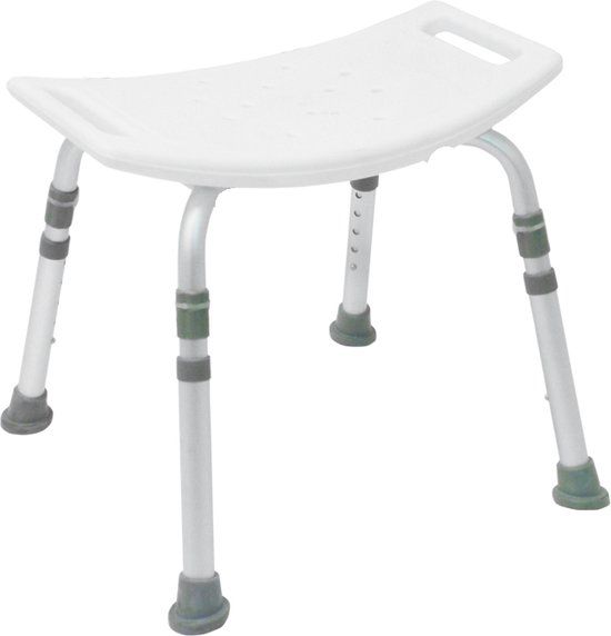 Douchekruk met verstelbare poten - Wit/Zilver/Grijs - 50 cm zitbreedte
