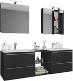 VCM Badmöbel Set Badinos XXL - 3-delig - Lavabo double - Céramique - Noir