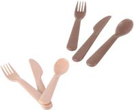 Dantoy bestekset baby BIOplastic zand mokka 6-delig duurzaam.