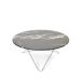 OX Denmarq Table basse O marbre noir, support en acier inoxydable