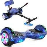 SISIGAD Hoverboard Kart, hoverboard voor alle terreinen, zelfgebalanceerd, 6,5 inch met bluetooth-luidsprekers en hoverboard led-verlichting voor kinderen