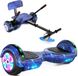 SISIGAD Hoverboard Kart, hoverboard voor alle terreinen, zelfgebalanceerd, 6,5 inch met bluetooth-luidsprekers en hoverboard led-verlichting voor kinderen