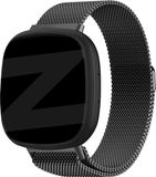 Bandz Milanese loop band geschikt voor Fitbit Versa 3 / Sense - Zwart
