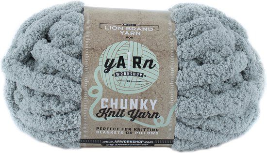 Lion Brand Yarn Chunky Knit Yarn Eucalyptus - Jumbo - 25mm Needles - Polyester - 226g - 26m