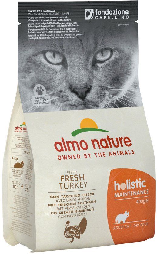 Almo Nature Holistic Droogvoer voor Volwassen Katten - Kalkoen - 400g