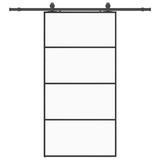vidaXL Schuifdeur met beslagset, 102,5x205 cm, ESG glas, zwart