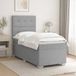 vidaXL Boxspringbed met matras en hoofdbord, lichtgrijs, éénpersoons, stof