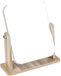 Miroir de table pivotant - Miroir de coiffeuse - Application de maquillage - Réglable à 360 degrés - 22 x 25 cm - Couleur bois