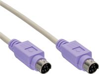 InLine Mini DIN 6-pins PS/2 datakabel / beige/paars - 2 meter