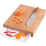 Kitchen Move Snijplank van massief bamboe, 18 mm, 38 x 26 x 4,6 cm, Napa met opvangbak