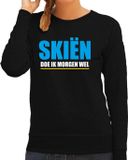 Bellatio Decorations Shoppartners Bv Apres ski trui Skien doe ik morgen wel zwart dames - Wintersport sweater - Foute apres ski outfit/ kleding/ verkleedkleding XL