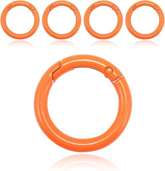 LGT JWLS Lookinggoodtoday Set van 5 Boho Karabijnhaken - Oranje