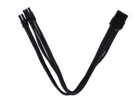 Silverstone 0.25m, 8p/PCI-E 8pin(6+2) Zwart electriciteitssnoer