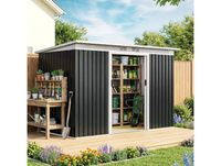 Outsunny Abri de jardin en acier 3,6 m² gris-noir