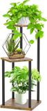 Unyqoos Support de plantes en métal à 3 étages, noir