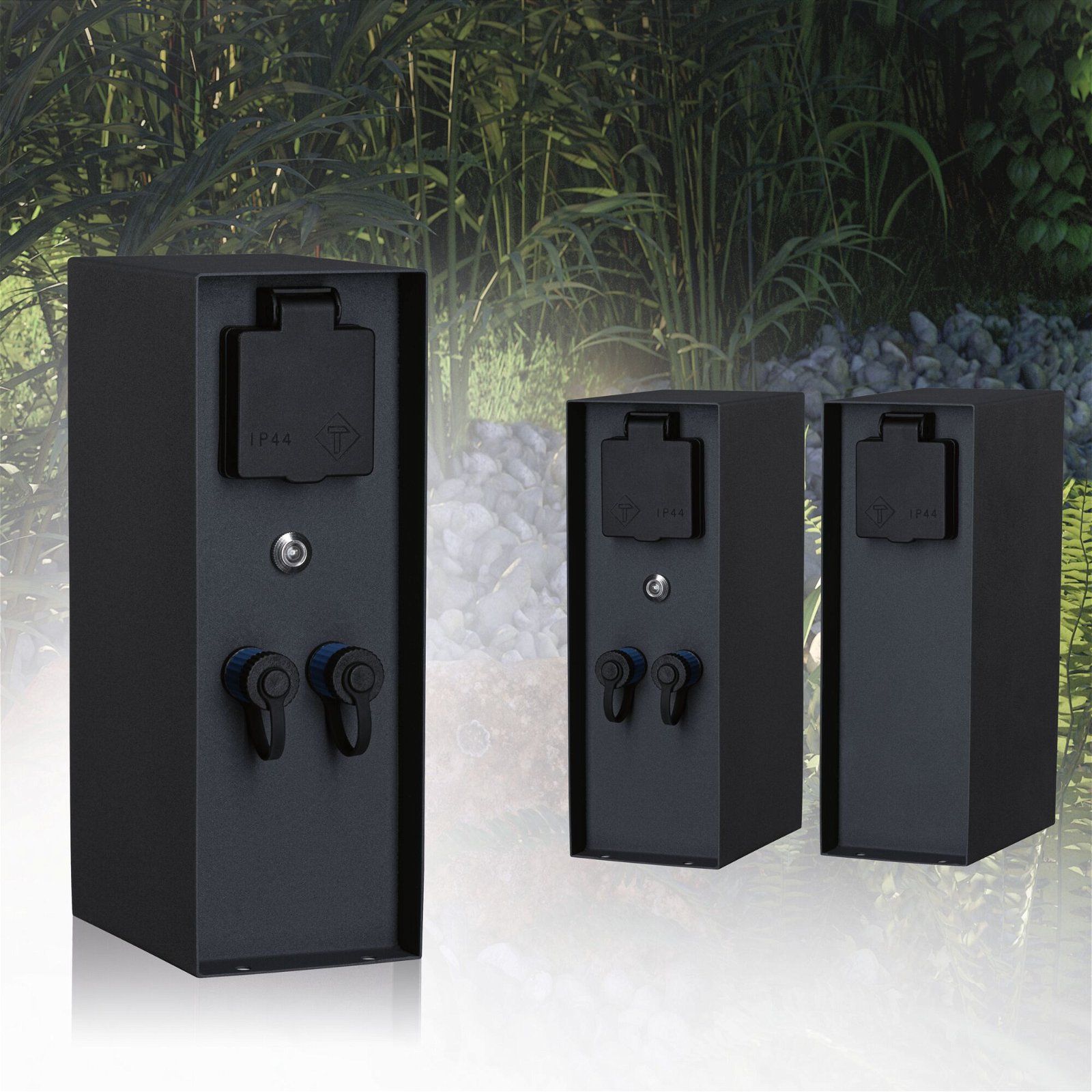 Paulmann Plug & Shine Contactdooszuil Rio Daemmerungs_Sensor IP44 Antraciet