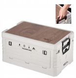 NILS CAMP Opvouwbare Kampeerbox met Houten Tafelblad - Organizer voor Auto