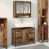 vidaXL Badkamermeubel Set 2-delig Oud Hout 80 x 33 x 60 cm