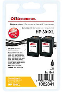 Office Depot Compatibel HP 301XL Inktcartridge J454AE Zwart 2 Stuks