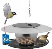 KOTARBAU® Vogelvoederhuisje Om Op Te Hangen, Kunststof, 30x12,2 cm, Zwart, Hangend Vogelvoederhuisje met Stalen Kabel, Weerbestendig, Duurzaam, voor Tuin