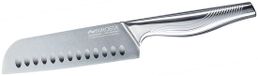 Nirosta Santoku mes swing, keukenmes roestvrij staal, anti-slip handgreep, scherp universeel mes om te snijden, handgeslepen lemmet (lemmetlengte: ca. 16 cm), aantal: 1 stuk santokumes