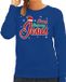 Bellatio Decorations Shoppartners Bv Foute Kersttrui / sweater - Happy Birthday Jezus - blauw - voor dames - kerstkleding / kerst outfit M