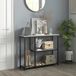 MODENUIT Table d'appoint 100 x 30 x 80 cm - Blanc/Noir - Acier et Panneau de particules
