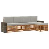 vidaXL - Buiten - bank - set - 5 - st - Naturel - en - lichtgrijs