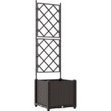 Maison Exclusive - Jardinière marron pour jardin, 40 x 40 x 143 cm, en plastique PP