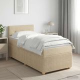 vidaXL Boxspringbed met matras Crèmekleurig 90 x 190 cm Stof