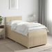 vidaXL Boxspringbed met matras Crèmekleurig 90 x 190 cm Stof