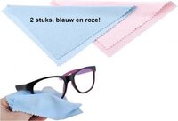 2-stuks Microvezel Brillendoekjes - Blauw & Roze - van Heble®