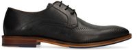 Manfield Heren Zwarte leren veterschoenen Maat 42