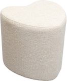 Unyqoos® Elegante hartvormige zitkruk in lichtbeige voor diverse interieurstijlen, Decoratief krukje, Crème, Polyester, 36cm