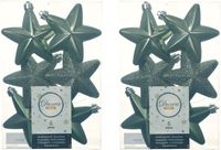 Decoris kersthanger sterren - 24 stuks - mosgroen - 7 cm - kunststof