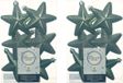 Decoris kersthanger sterren - 24 stuks - mosgroen - 7 cm - kunststof