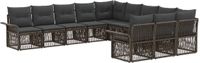 vidaXL Tuinbank - Set - 11 zitplekken - Grijs - Polyrattan