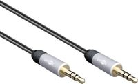 Goobay 3,5mm Stereo Jack Kabel - Verguld - Premium - 5 meter - Zwart
