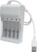 DrPhone BD7 Chargeur de batterie – Chargeur USB 4 ports pour piles rechargeables AA/AAA – Indicateur LED – Blanc