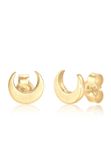 Elli Oorbellen Halve maan luna basic trend mat verguld 925 zilver
