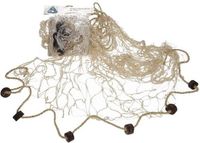 Merkloos Gerkimex Deco visnet met kurken - 6x - 200 x 150 cm - Naturel kleur - strand thema decoratie net