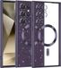 Techsuit Hoesje geschikt voor Samsung Galaxy S25 Ultra - Luxury Glitter Back Cover - Geschikt voor MagSafe - Donkerpaars