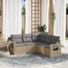 Maison Exclusive - Ensemble de meubles de jardin 5 pièces avec canapé et coussins, beige, en polyrotin
