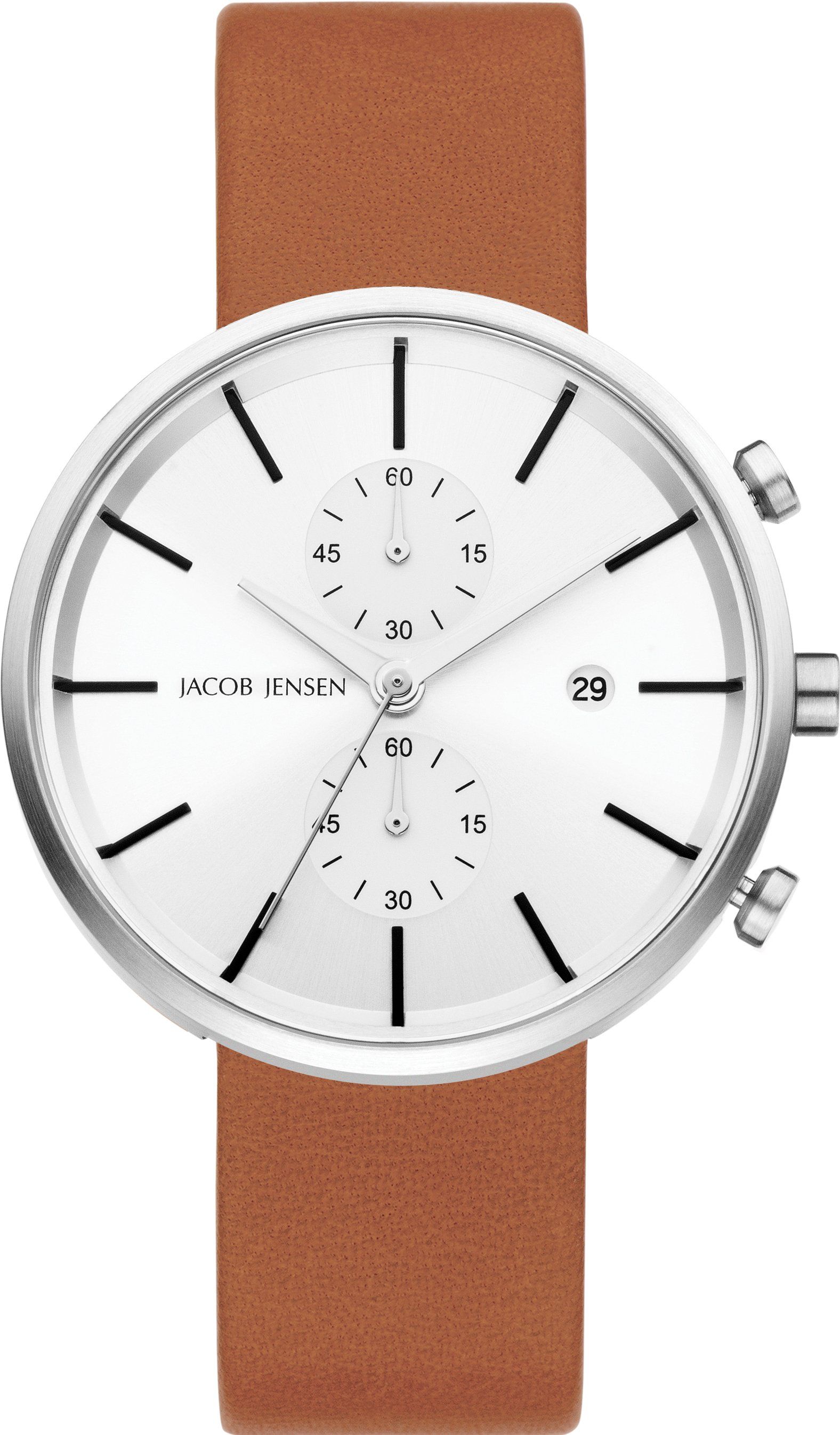 Jacob Jensen Linear horloge - bruin