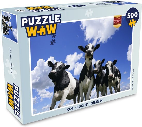 MuchoWow Puzzel Koe - Lucht - Dieren - Legpuzzel - Puzzel 500 stukjes