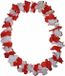 Funny Fashion Hawaii krans slinger - kunststof - rood en wit